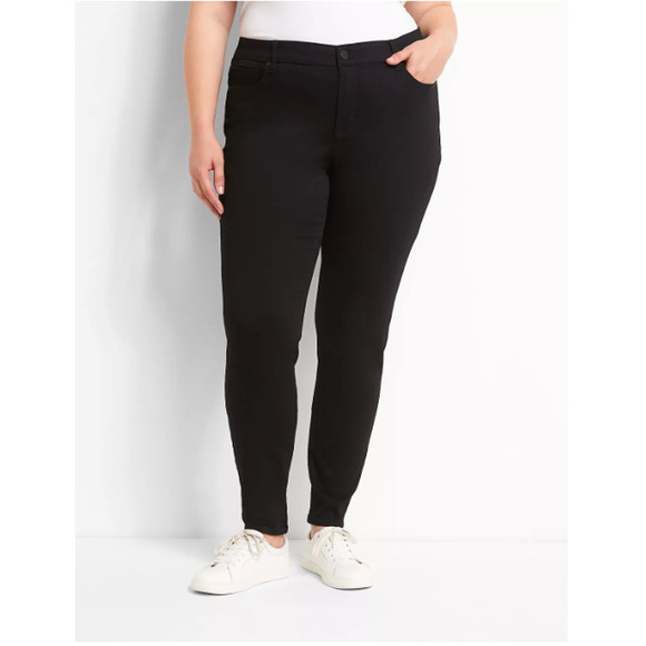 Lane Bryant Pants - Lane Bryant Washed Black Mid Rise Skinny Signature Fit Jeans Plus Size 22s Short